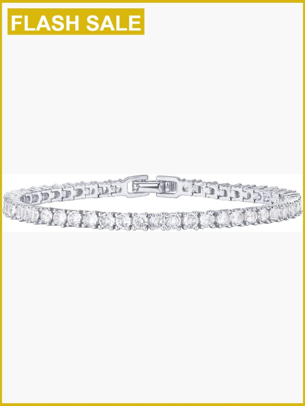 3mm Cubic Zirconia Tennis Bracelet with 14K Gold Plating